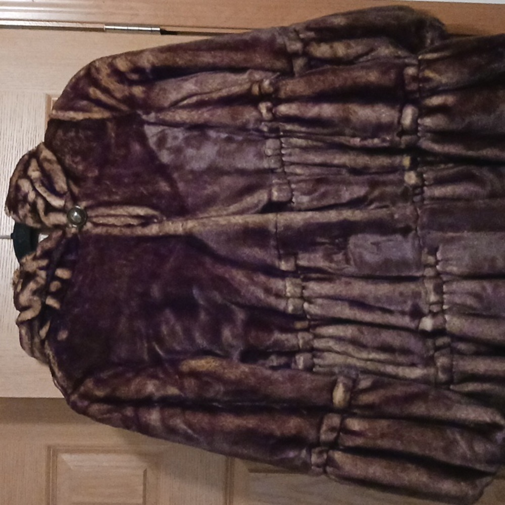 Faux fur swing coat